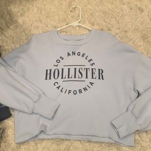 Hollister blue cropped long sleeve